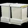 Fritstående affaldssystem med automatik 2x10,5 L hvid