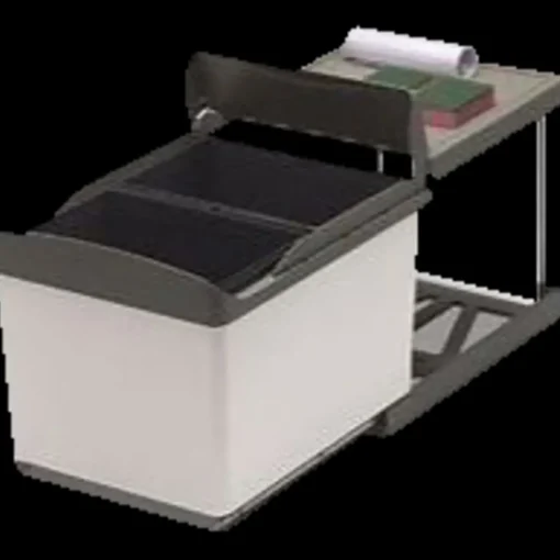 Fritstående affaldssystem med automatisk 2x16 L børstet mat sort