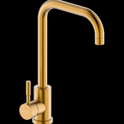 Geyser Bravo L køkkenarmatur rustfrit stål mat guld