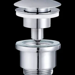 Geyser push bundventil 1 1/4" krom