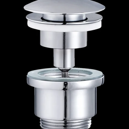 Geyser push bundventil 1 1/4" krom