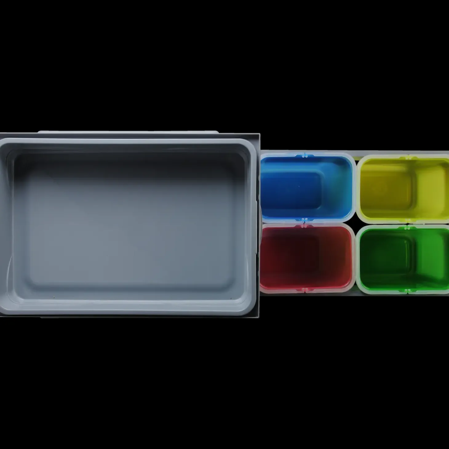 Grå affaldssystem på udtræksskinner med 4x8 L