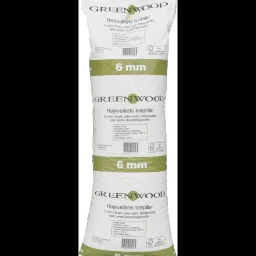 Greenwood træpiller 6 mm - palle med 896 kg / 56 poser á 16 kg