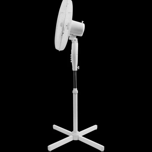 Gulvventilator Ø40 cm 45W 105-130 cm høj - hvid