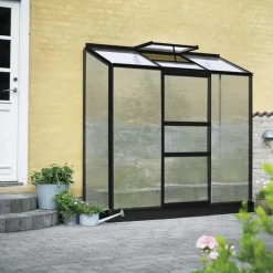 Halls Altan 3 vægdrivhus 1,3 m² sort 4 mm poly