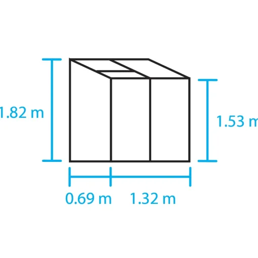 Halls Altan 2 vægdrivhus med delt glas 0,91 m²