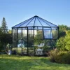 Halls Atrium drivhus sort med hærdet glas og polycarbonat 9,0 m²