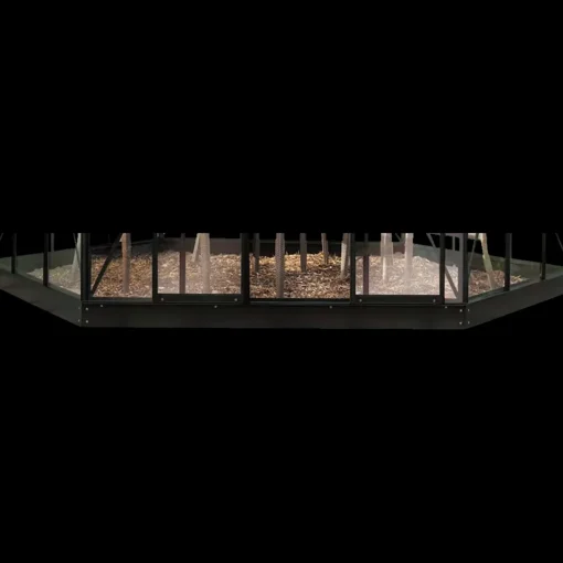 Halls Atrium drivhus sort med hærdet glas og polycarbonat 9,0 m²
