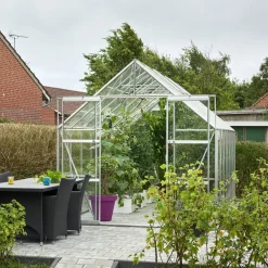 Halls Magnum 148 drivhus med hærdet glas, inkl. sokkel 11,5 m²