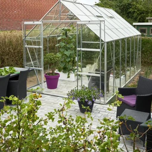Halls Magnum 148 drivhus med hærdet glas, inkl. sokkel 11,5 m²