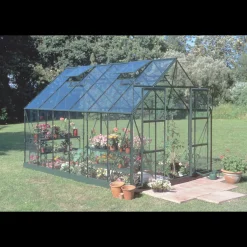 Halls Magnum 128 drivhus med hærdet glas, inkl. sokkel 9,9 m²