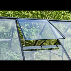 Halls Qube+ 816 drivhus sort med hærdet glas 13,0 m²