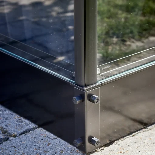 Halls Qube+ 816 drivhus sort med hærdet glas 13,0 m²