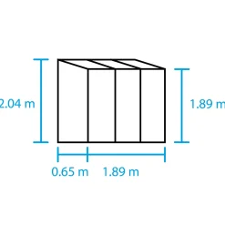 Halls Qube Lean-To 26 vægdrivhus sort med hærdet glas 1,2 m²
