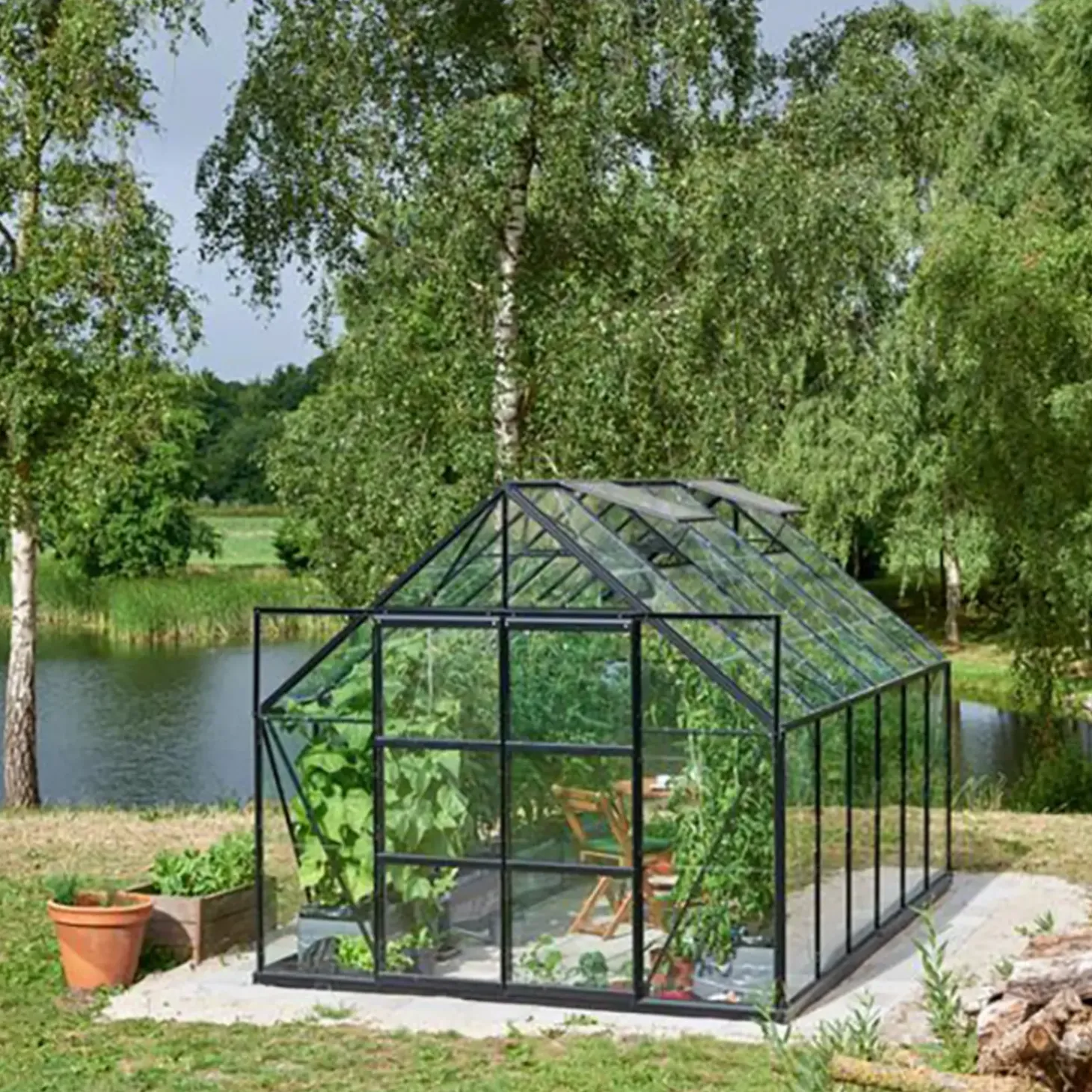 Halls Universal 128 Plus 9,9 m² sort 3 mm hærdet glas