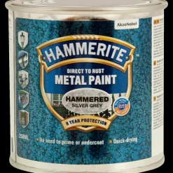 Hammerite effekt metalmaling sølvgrå 250 ml
