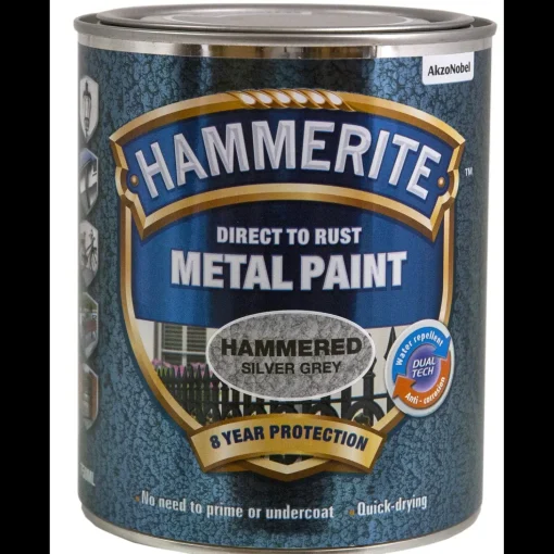 Hammerite effekt metalmaling sølvgrå 250 ml