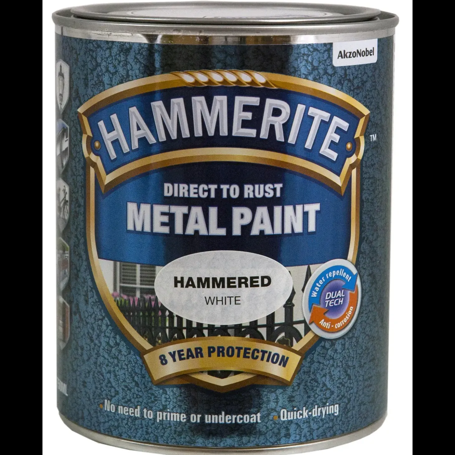 Hammerite effekt metalmaling hvid 250 ml