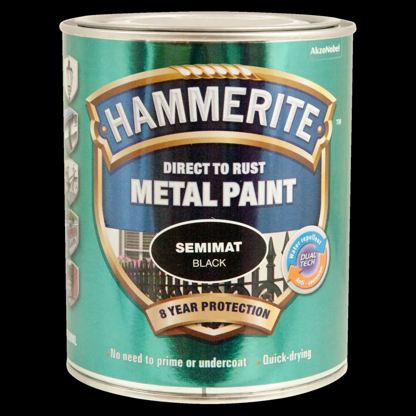 Hammerite Semimat metalmaling sort 250 ml