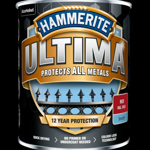 Hammerite Ultima rustbeskyttelse 12 års RAL 3003 rød 0,75 L