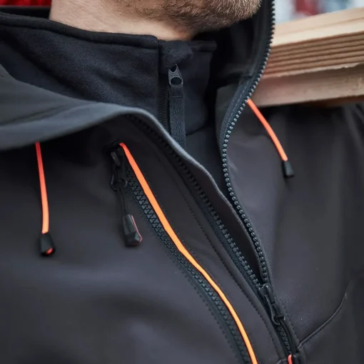 HH Workwear Evolution softshell m. hætte sort str. 2XL