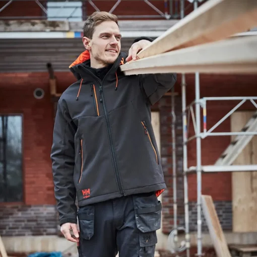 HH Workwear Evolution softshell m. hætte sort str. 2XL