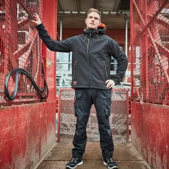 HH Workwear Evolution softshell m. hætte sort str. 2XL