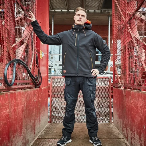 HH Workwear Evolution softshell m. hætte sort str. 2XL