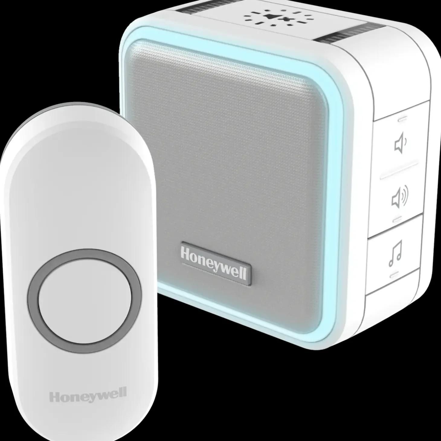 Honeywell trådløs dørklokke med 6 toner, 84 DB med halo hvid
