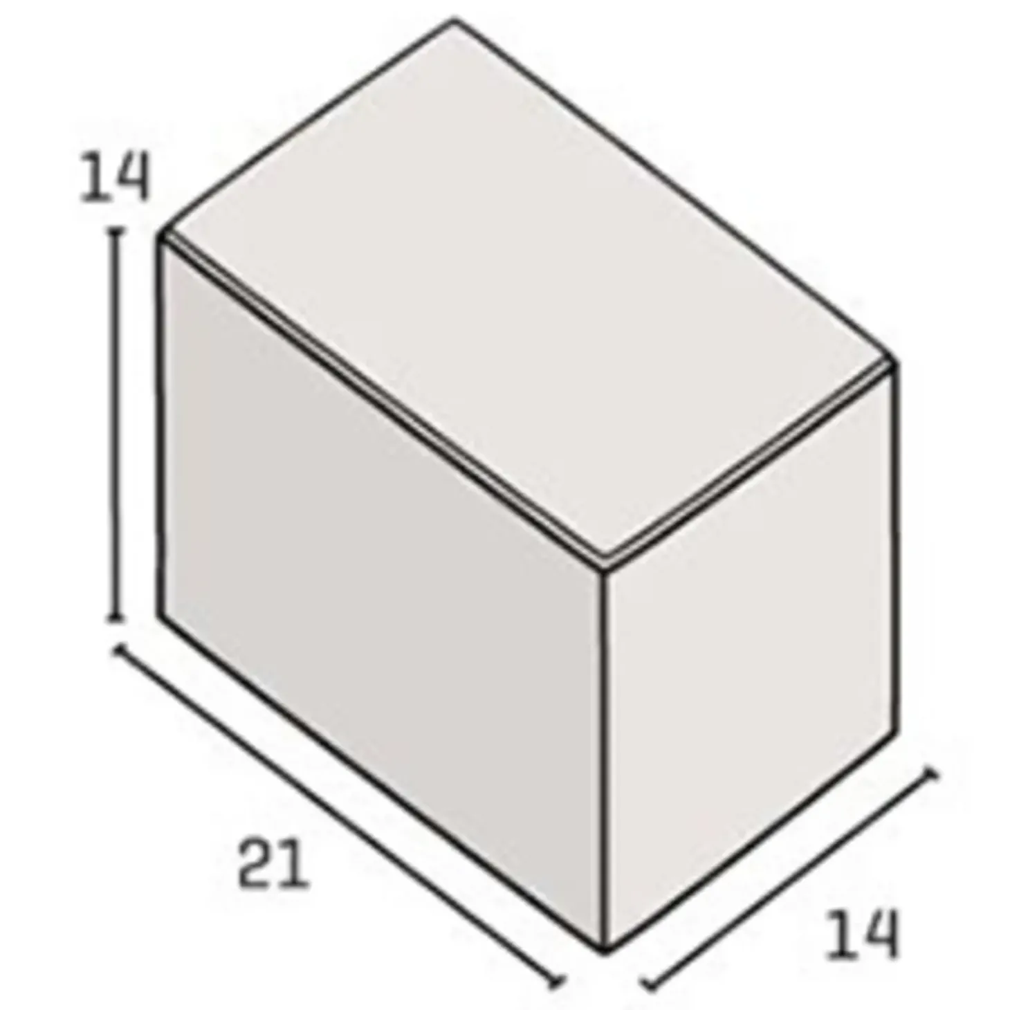 IBF Bondesten kantblok 14x21x14 cm, antracit