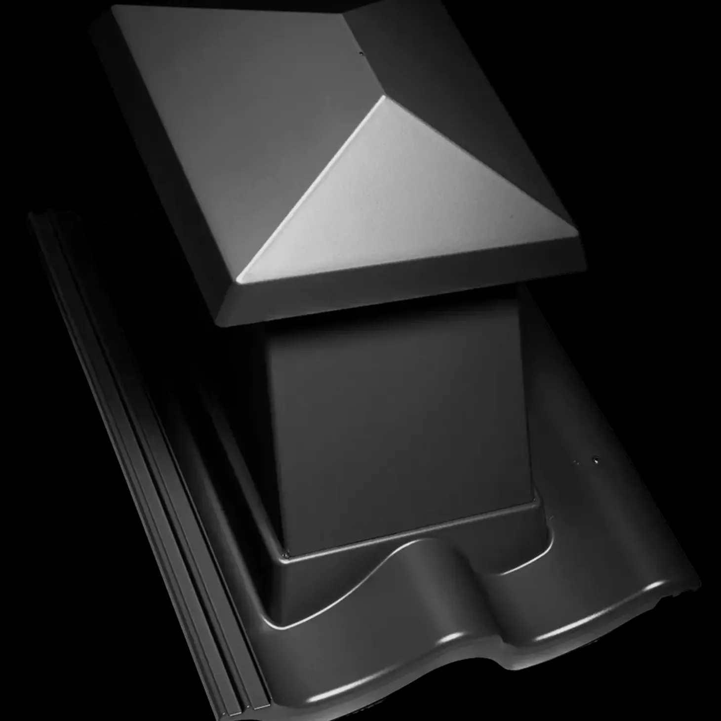 Ibf Dobbelt-S Udluftningshætte, 420X332 Mm, Sort.