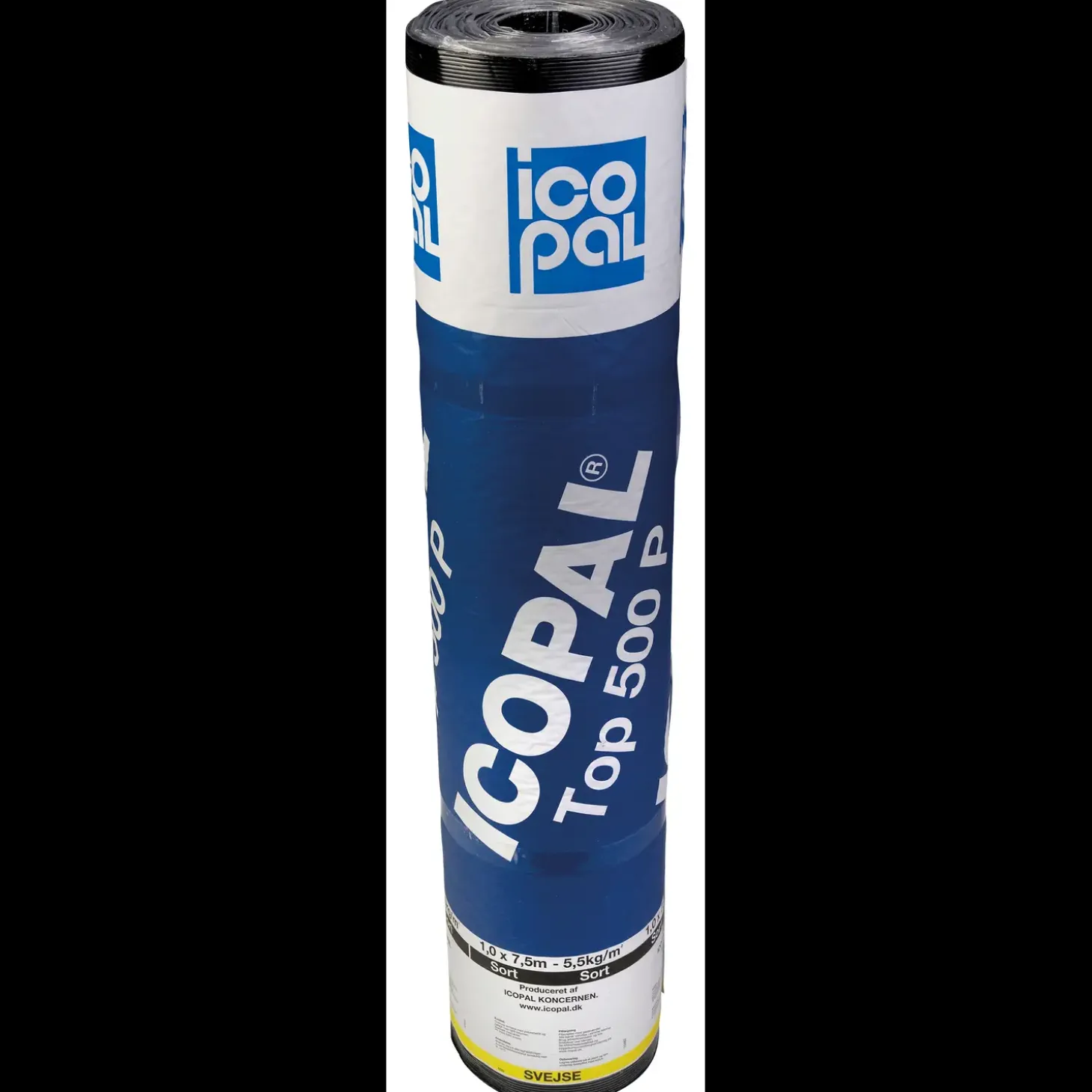 Icopal Top 500 P tagpap sort i rll. á 0,33x7,5 m