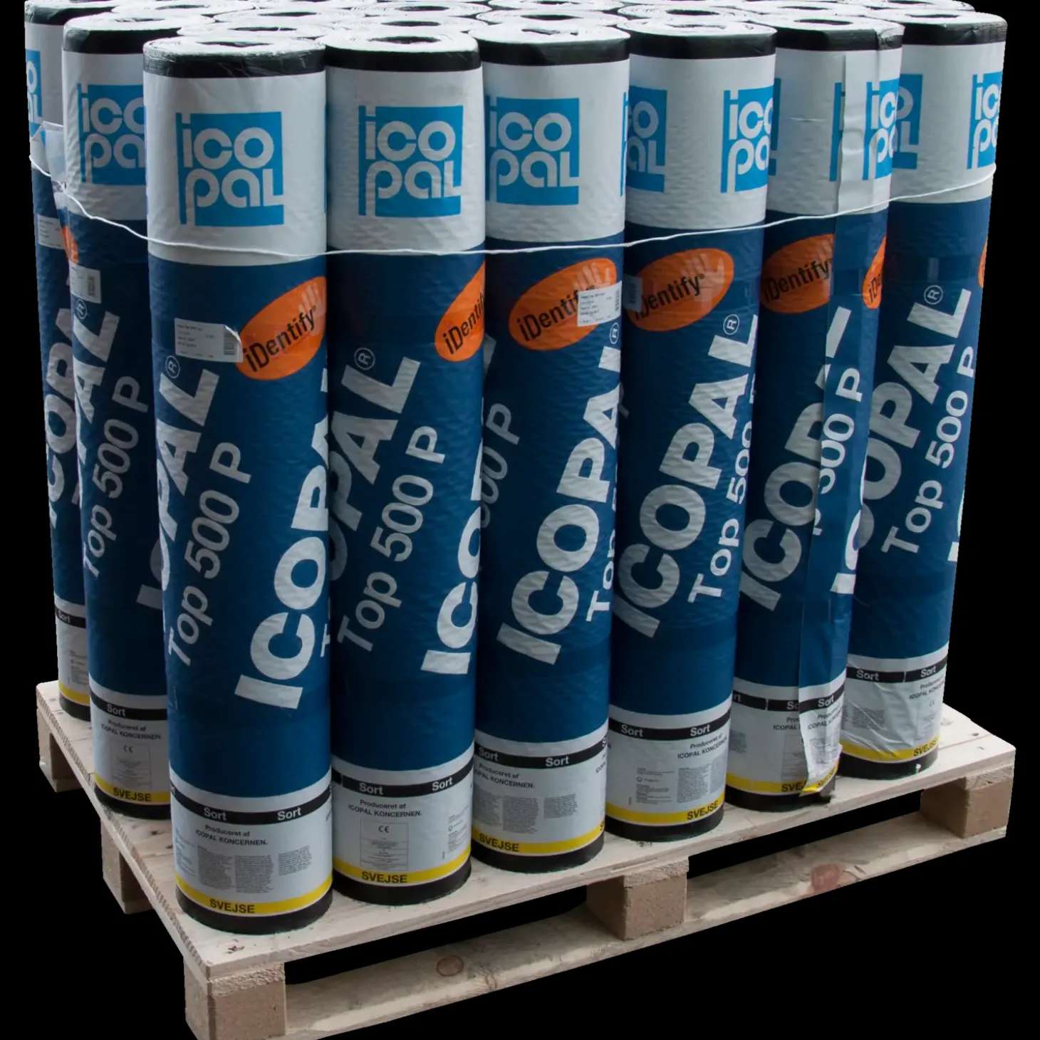 Icopal Top 500 P tagpap sort i rll á 1x5 m