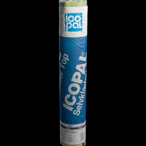 Icopal TOP selvklæber tagpap sort i rll. á 1x5 m