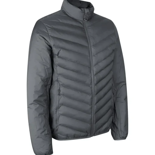 ID 0896 herre padded jakke stretch silver grey str. XL