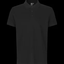 ID 0525 Stretch poloshirt sort str. 2XL