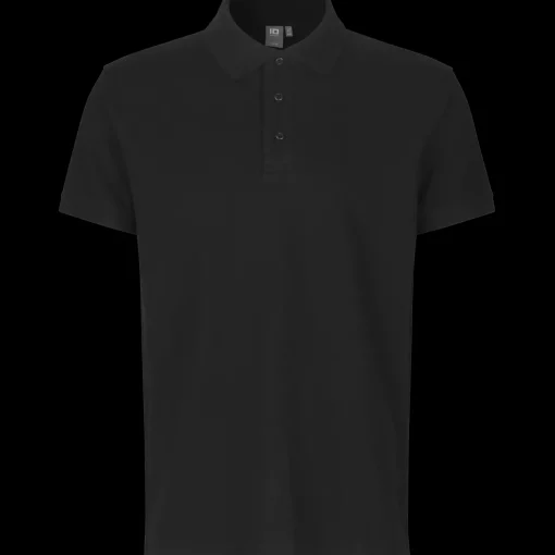 ID 0525 Stretch poloshirt sort str. 2XL