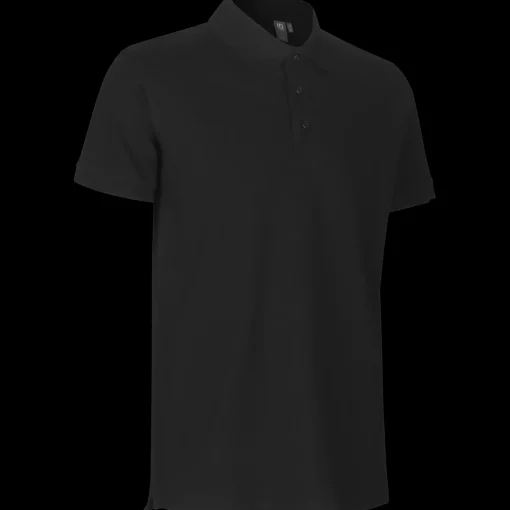 ID 0525 Stretch poloshirt sort str. 2XL