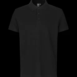 ID 0525 Stretch poloshirt sort str. 2XL