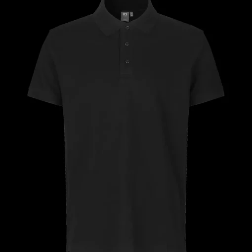ID 0525 Stretch poloshirt sort str. 2XL