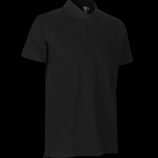 ID 0525 Stretch poloshirt sort str. 2XL