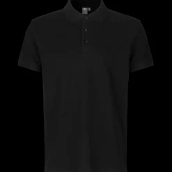 ID 0525 Stretch poloshirt sort str. 2XL
