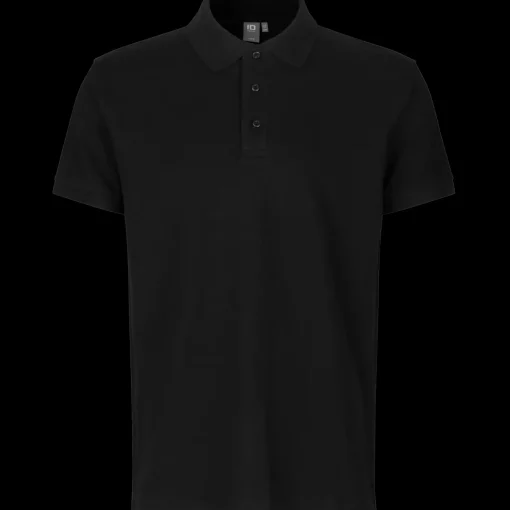 ID 0525 Stretch poloshirt sort str. 2XL