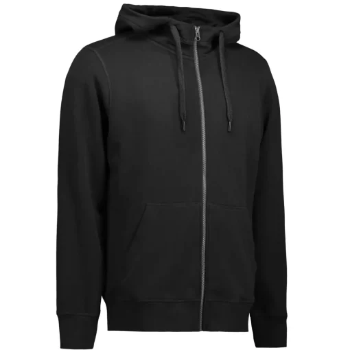 ID Core herre hoodie med lynlås sort str. 2XL