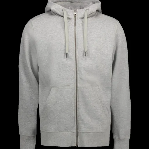 ID Core herre hoodie med lynlås grå melange str. XL
