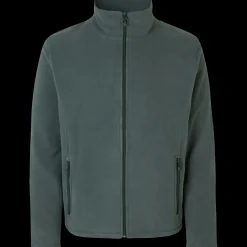 ID herre mikrofleece cardigan grå str. 2XL