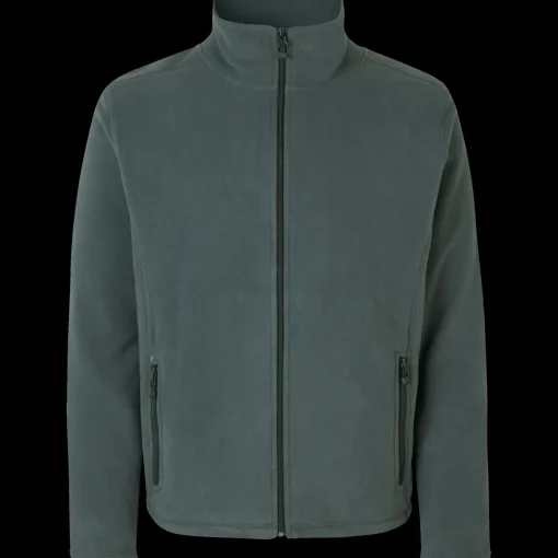 ID herre mikrofleece cardigan grå str. 2XL