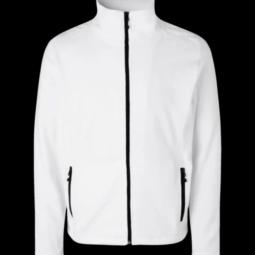 ID herre mikrofleece cardigan hvid str. L