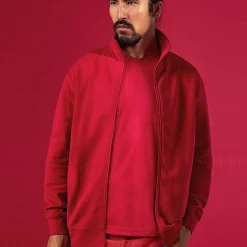 ID herre sweat cardigan rød str. XL