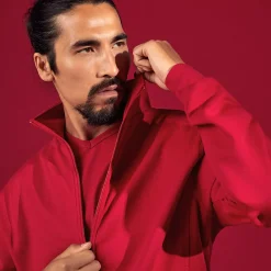 ID herre sweat cardigan rød str. XL